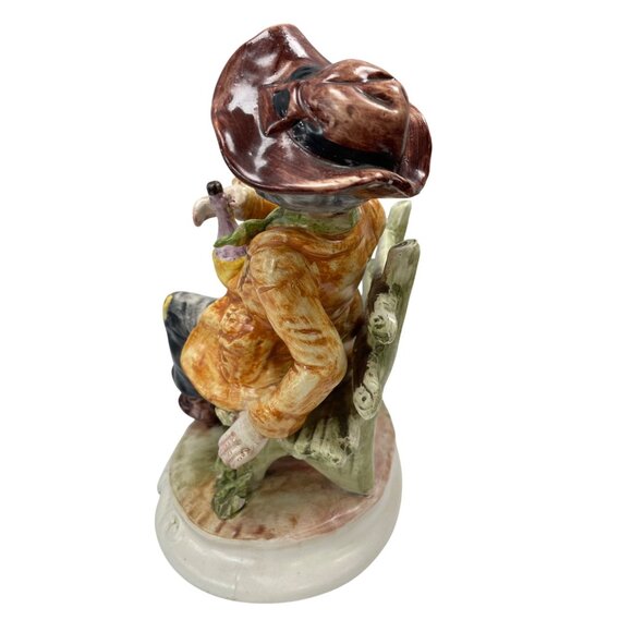 Giao Longi VTG Italy Made Drunk man on Bench Ceramic fIgurine 10"x9"x6" SKU 9393 - Picture 7 of 14